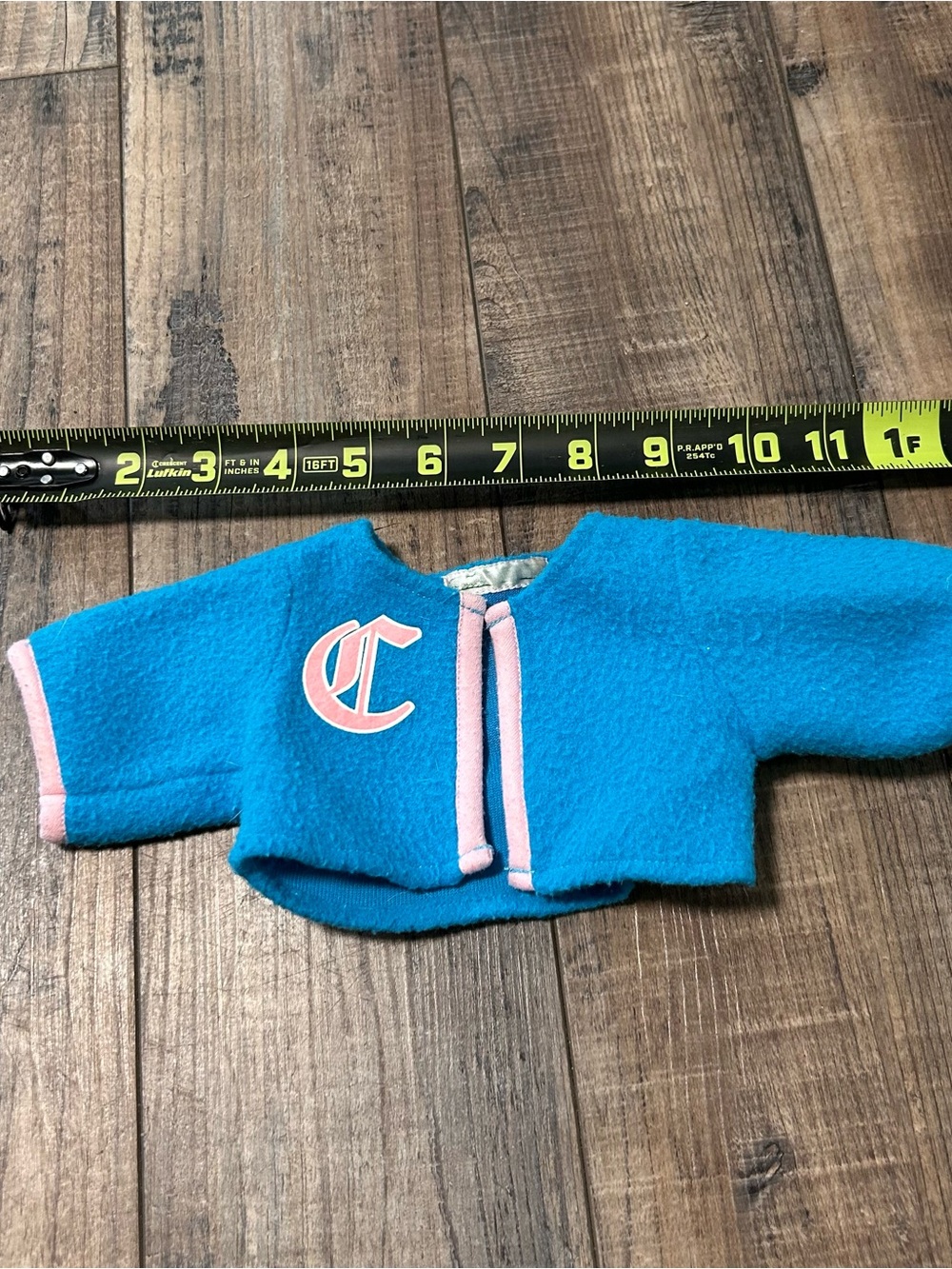 VTG Cabbage Patch Kid Doll Sweater Blue Fleece Jacket Pink Logo Monogram - Picture 4 of 4